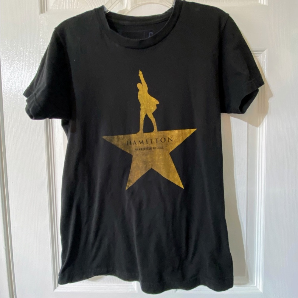 ♦️Hamilton women’s black and Gold short sleeves Tee 2021 Tour Size S♦️